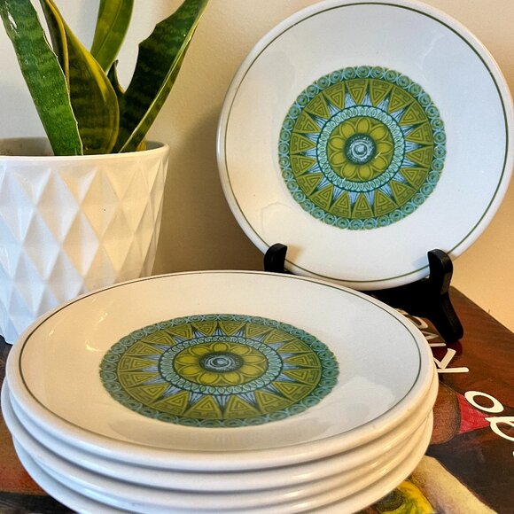 New Mexico English Ironstone Pottery Ltd. Vintage Side Plates Set of 6 - Picture 1 of 5